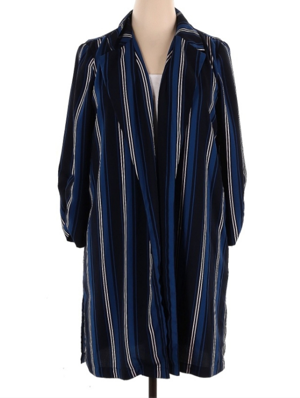 Roz & Ali Open Front Long Shirt Jacket Sz XL EUC